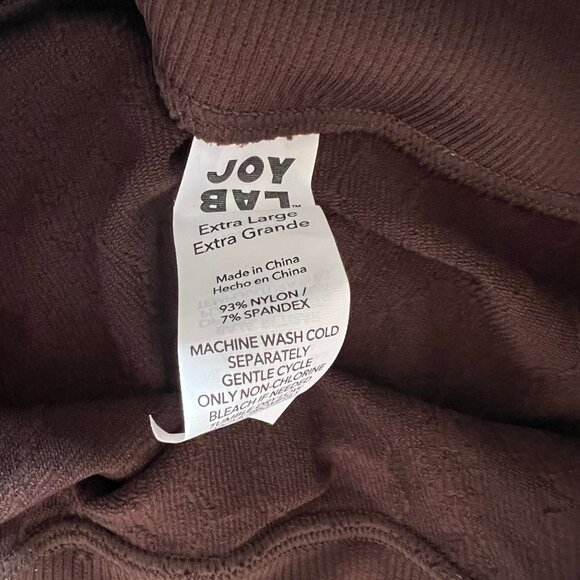 JoyLab Women's Seamless Cable Knit 7/8 Leggings Dark Brown XL - Picture 8 of 8